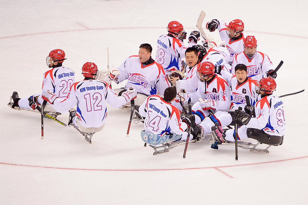 L'équipe Coréenne de Hockey sur luge