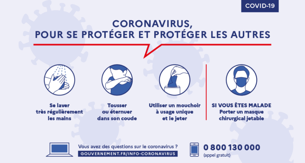 Respectez les gestes barrières pour lutter contre le coronavirus !