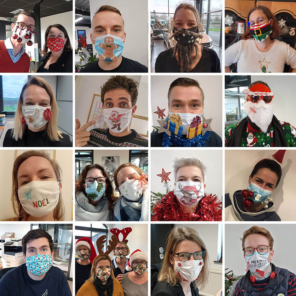 L'équipe d'Handynamic affiche ses plus beaux masques de Noël !