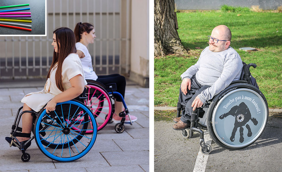 Les seksi spokes donnent de la couleur à votre fauteuil roulant