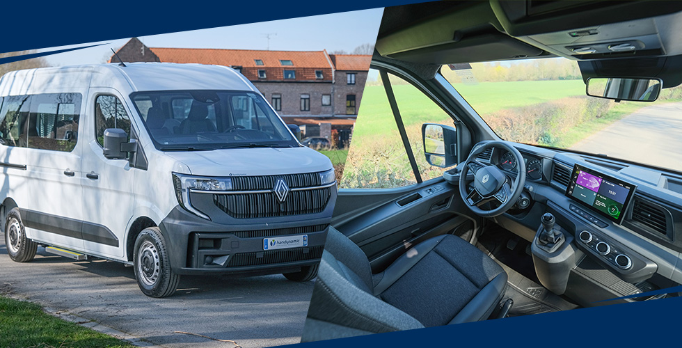 Le poste de conduite du Renault master L2H2 TPMR Ecoline est ergonomique, moderne et intuitif