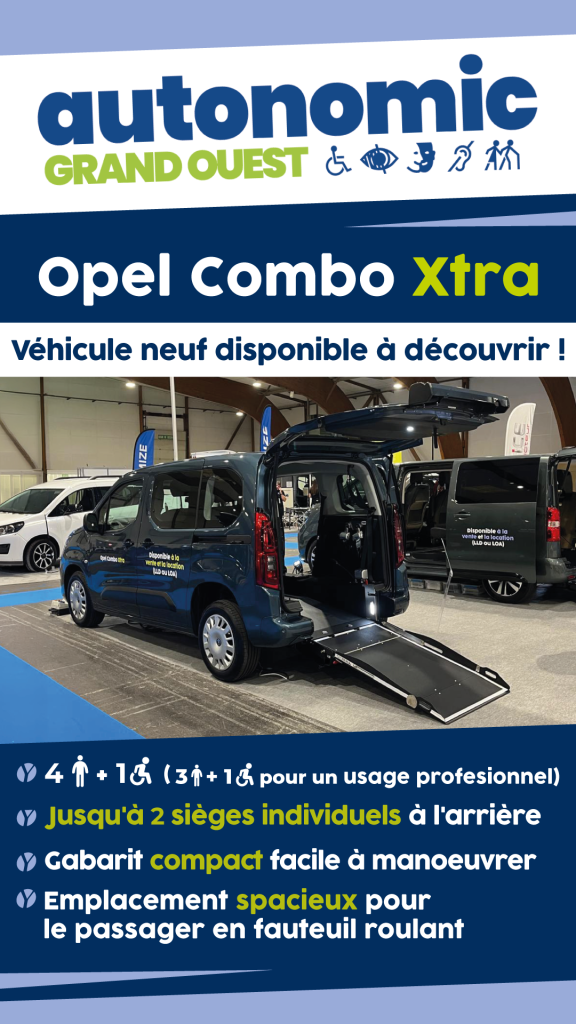 L'Opel Combo Xtra présenté sur le stand Handynamic est disponible à la vente et à la location (LOA/LLD)